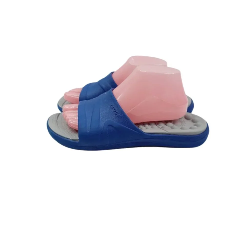 Crocs Men's Blue‎ Gray Revive Outdoor Casual Slip-On Slide Sandal Size 8